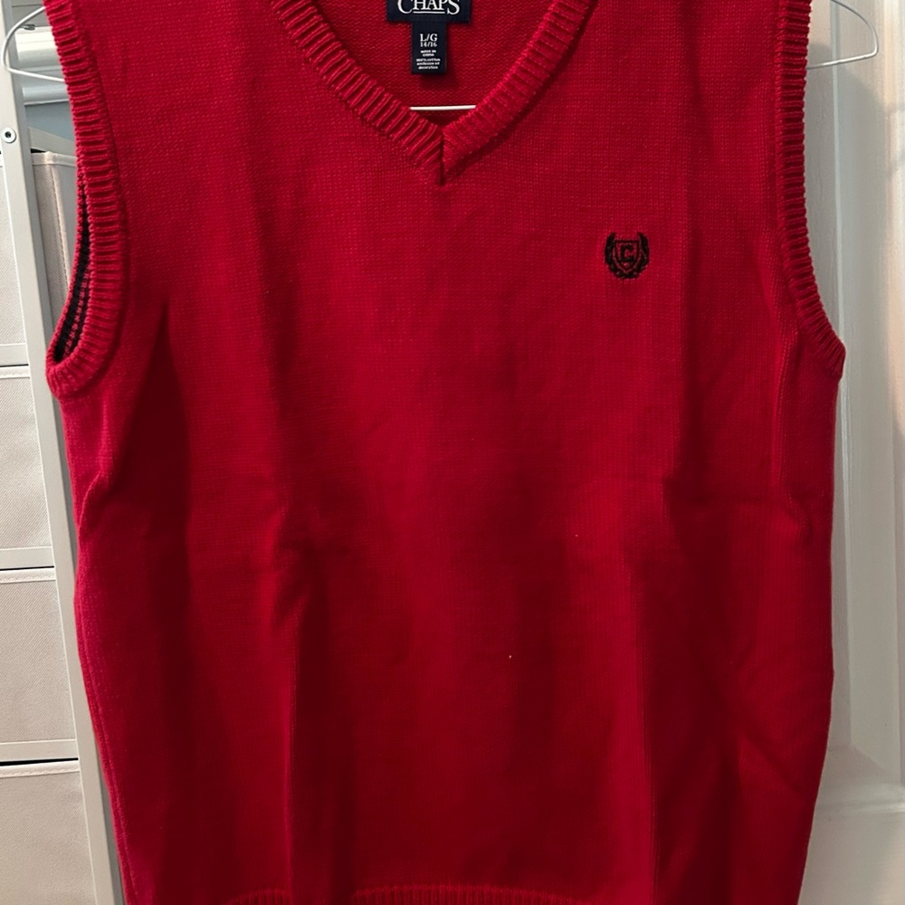 Chaps Men's Red Sweater Vest